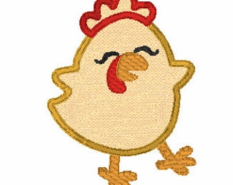 Embroidery Design of Baby Rooster Appliqué