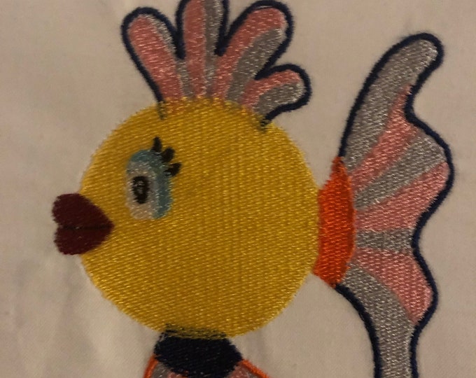 Embroidery Design of Colorful Fishy Embroidery