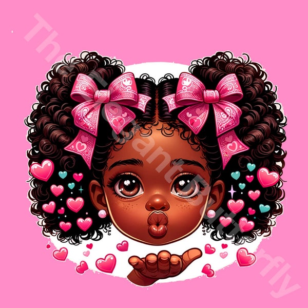 Dream Girl Valentines blowing heart kisses  PNG file/ Sublimation files/Valentines PNG files