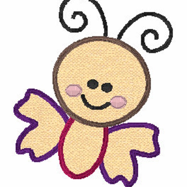 Embroidery Design of Happy Bug Applique