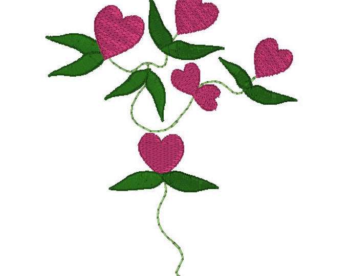 Embroidery Design of Valentines Flowers