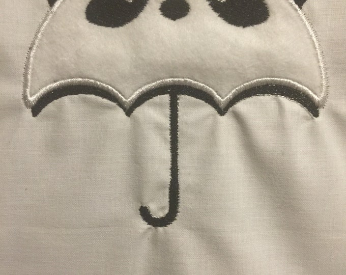 Embroidery Design of Applique Panda Umbrella