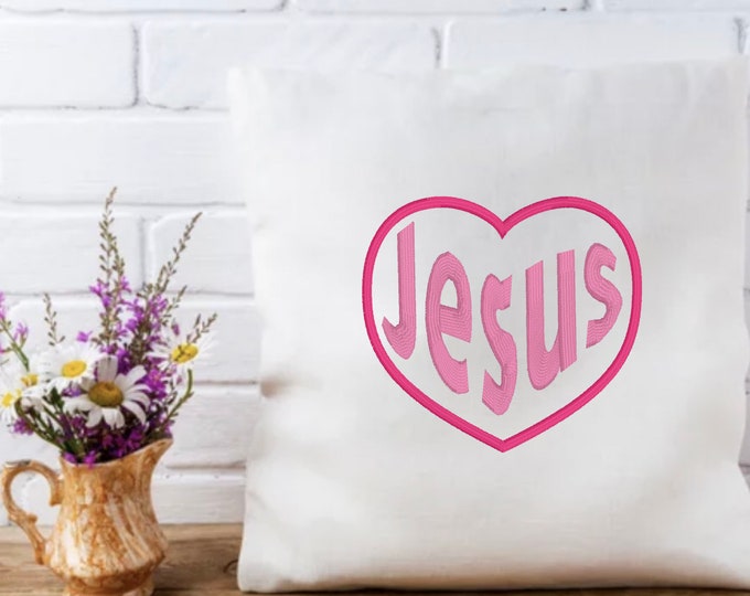 Jesus Heart Shaped Embroidery Design