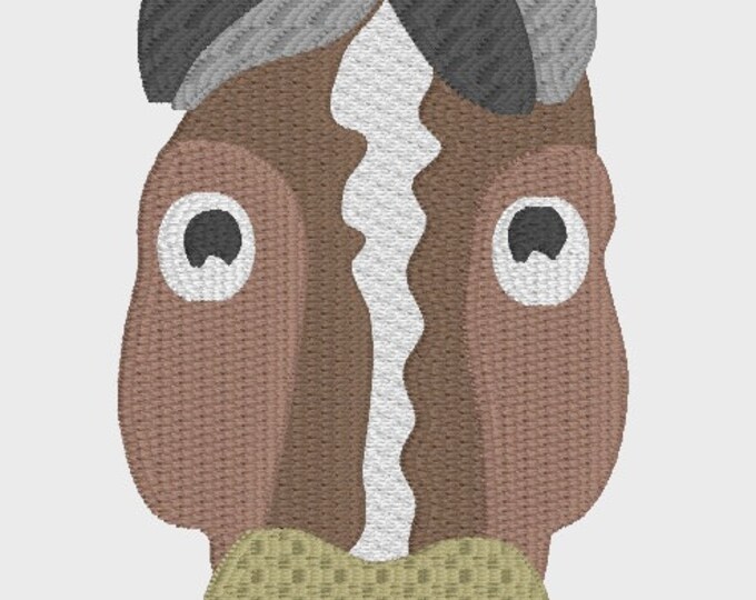 Embroidery Design of Filled and texture Farm Horse