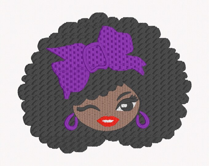 Winking Afro Girl