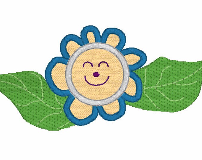 Embroidery Design of Flower Face Applique