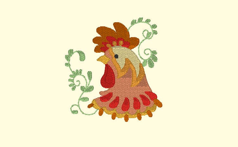 Embroidery Design of Rooster 1 image 2