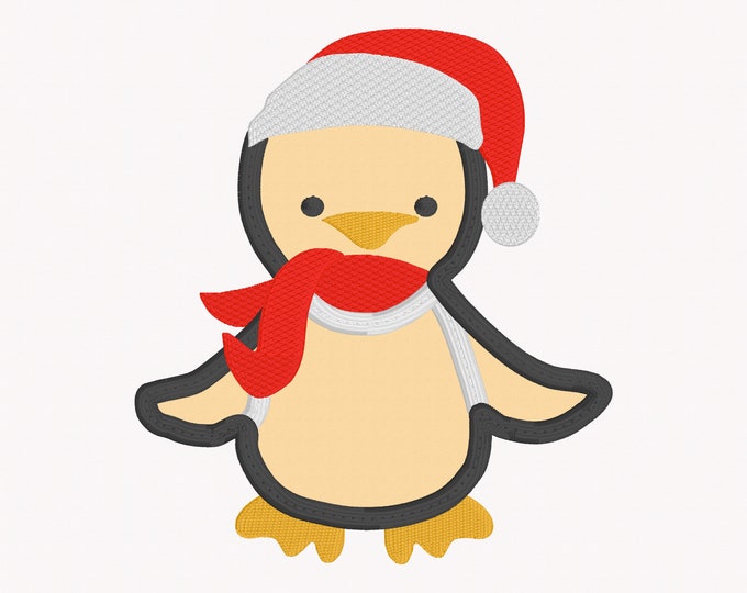 Applique Santa Penguin Embroidery Design