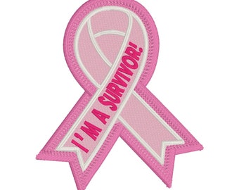 Appliqué I'm a Survivor Machine Embroidery Design Patch