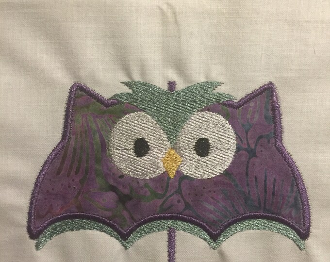 Embroidery Design of Applique Owl Umbrella