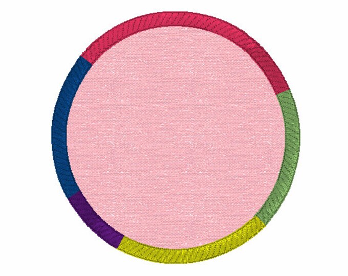 Embroidery Design of Applique circle multi color