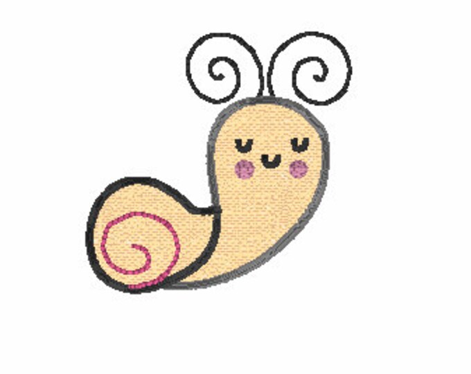 Embroidery Design of Sleepy Snail Applique