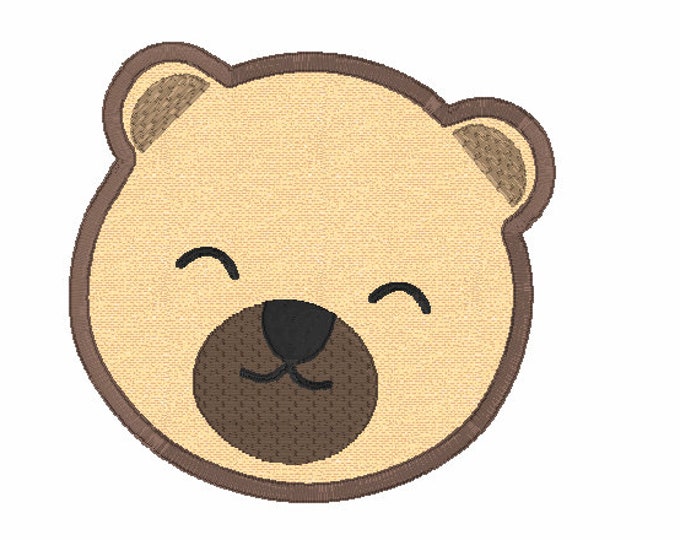Embroidery Design of Teddy Bear Face Applique