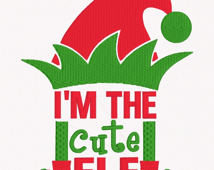 Christmas Embroidery Design/I'm The Cute Elf Embroidery Design
