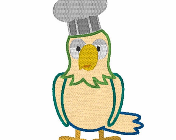 Embroidery Design of Parrot Chef Applique