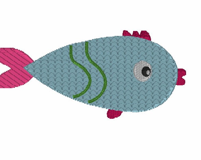 Embroidery Design of Two different designs filled and applique Pretty Fishy