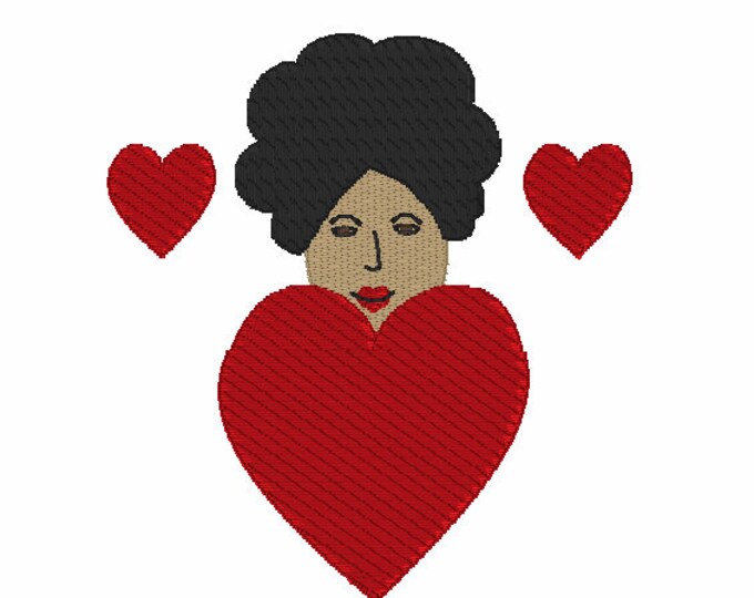 Embroidery Design of Lady of Hearts