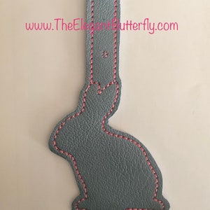 Bunny Silhouette snap tab Embroidery Design