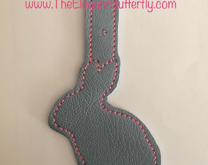 Bunny Silhouette snap tab Embroidery Design