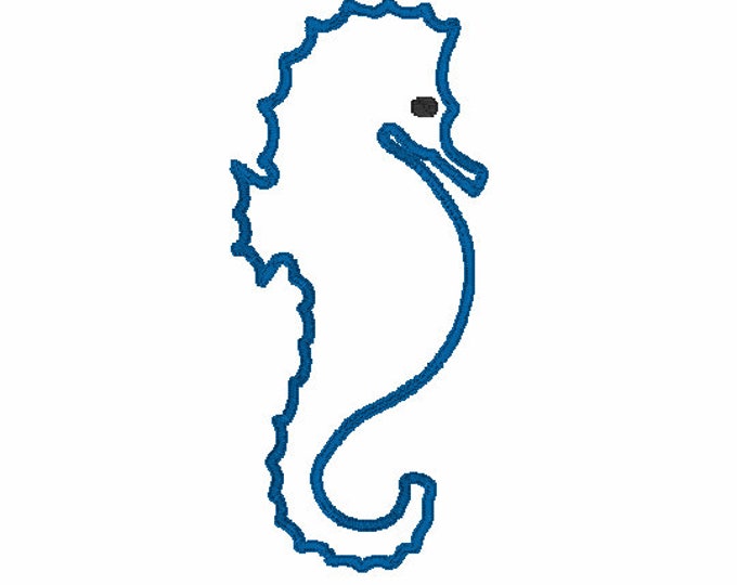 Embroidery Design of Seahorse Appliqué