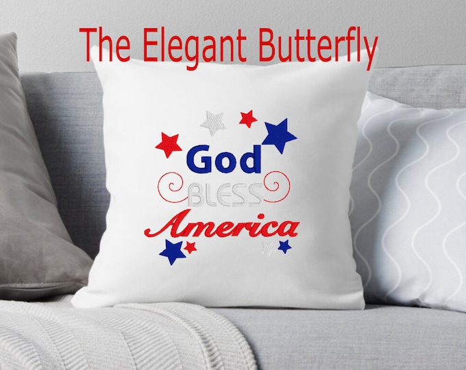 Embroidery Design of God Bless America