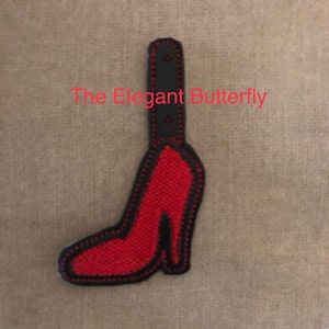 High Heel Shoe snap tab Embroidery Design