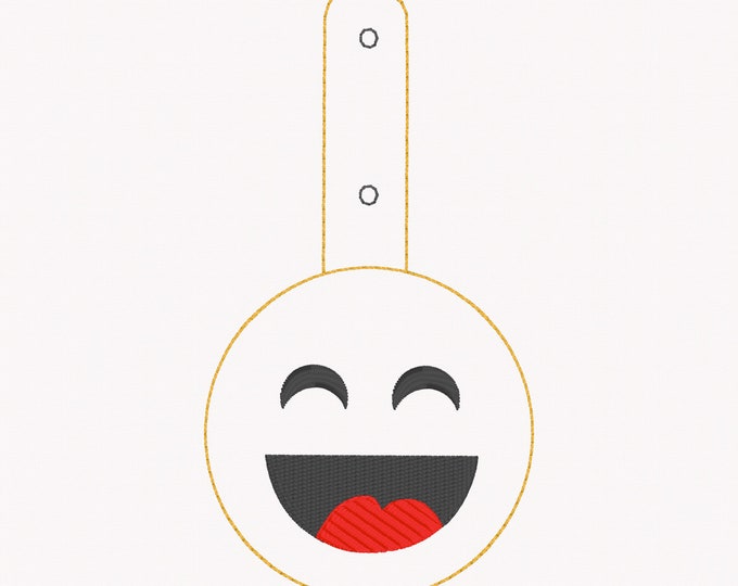 Emojipoo Happy Snap tab and Eyelet Embroidery Files/In the hoop snap tabs