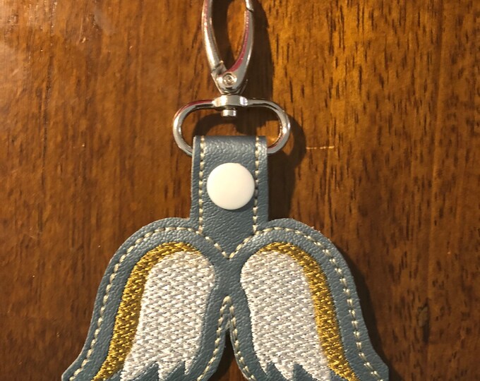 Angle Wings  Snap Tab In the Hoop Embroidery Design