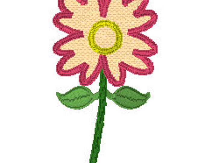 Embroidery Design of Floral Flower Zig Zag Applique