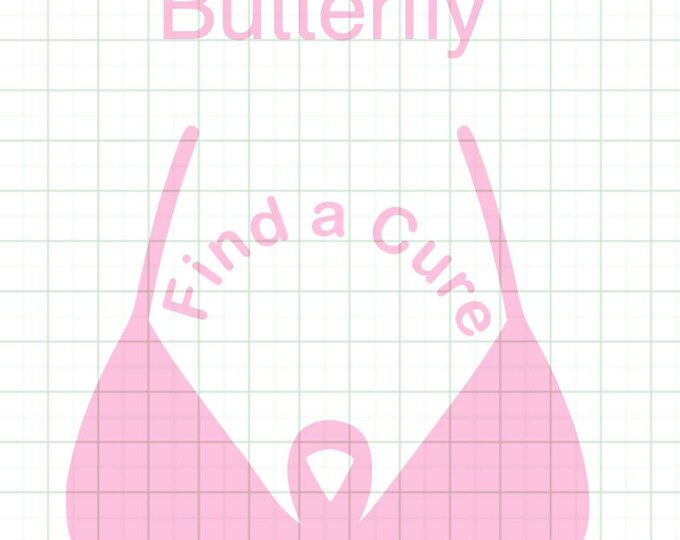 Breast Cancer Ribbon and Bra Cutting Files svg, dxf, png, eps, jpg, and pdf