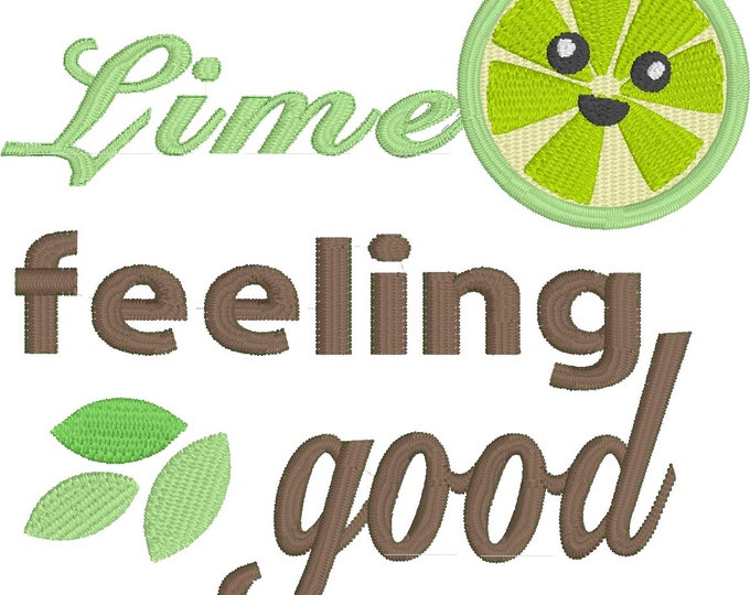 Embroidery Design of Lime feeling good
