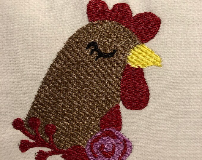 Embroidery Design of Chicken Head