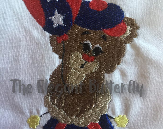 Embroidery Design of Patriotic Teddy Bear