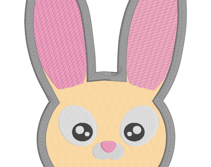 Applique Bunny Face Embroidery Design