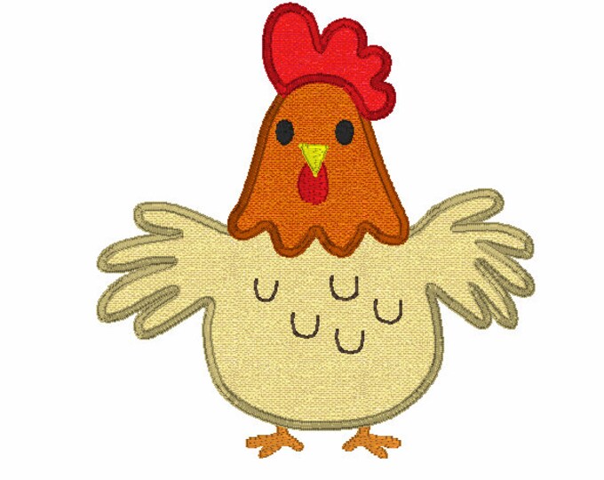 Embroidery Design of Rooster Applique