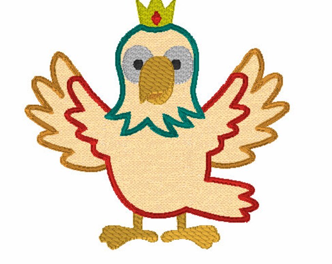 Embroidery Design of Parrot King Applique