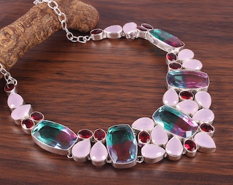 Multi Color Gemstone 925 Silver Plated Jewelry