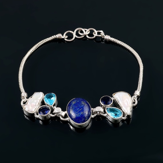 Sterling Silver Turquoise and Biwa Freshwater Cultured Pearls 7 1 Extension Toggle Bracelet Sterling Silver Turquoise and Biwa Freshwater Cultured Pearls 7 1 Extension Toggle Bracelet