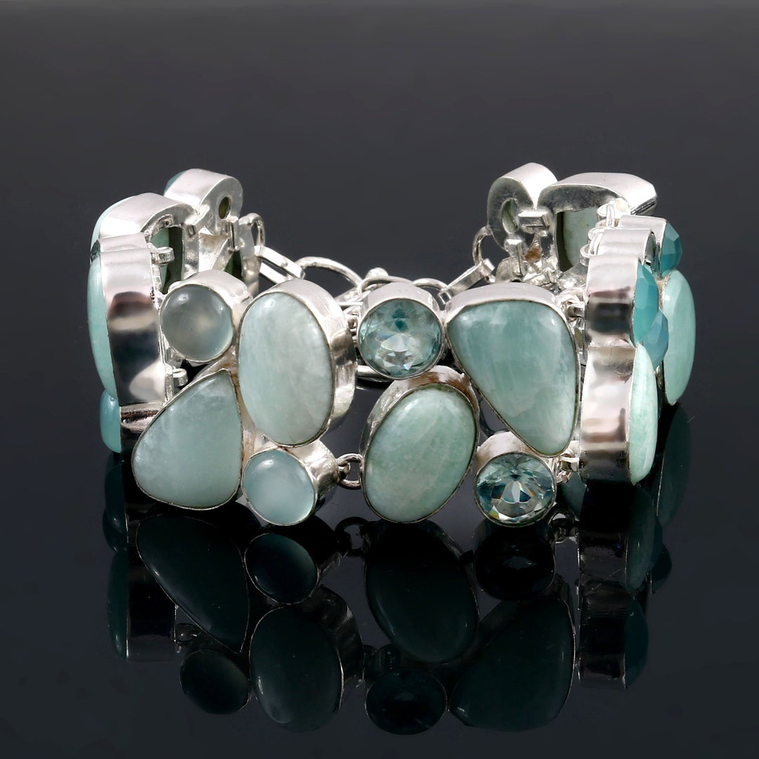 Pop Horn Topaz, Aquamarine, and Zebu Horn Bracelet main image 1
