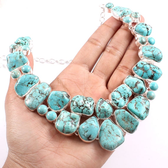 Collier Rare En Plaqué Argent Avec Turquoise Et Coquille - Fait Main, Cueilli à Gower, Neuf étiqueté