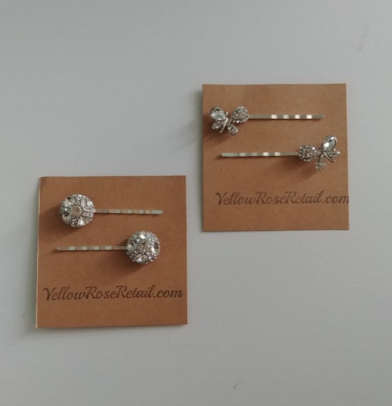 Upcycled Vintage Crystal Bobby Pins Hair Pins