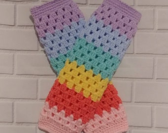 Pastel Rainbow Leg Warmers. All sizes.