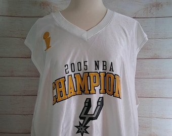 2005 San Antonio Spurs Tim Duncan White Championship Jersey Size XL