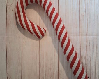 Large Stuffed Fabric Christmas Candy Canes