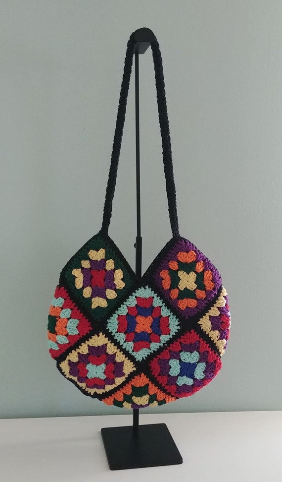 Crochet Granny Square Shoulder Bag