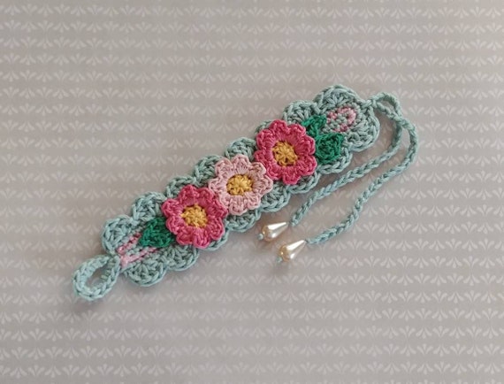 Floral Crochet Cuff Bracelet