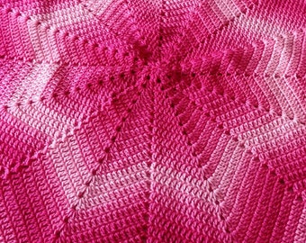 Pink Ombre Star Baby Blanket.