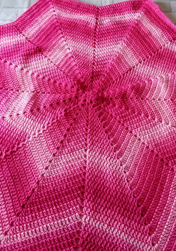 Pink Ombre Star Baby Blanket.