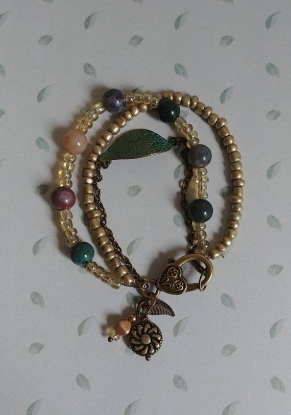 Multistrand Bead and Chain Bracelet