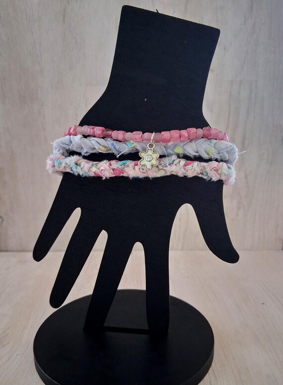 Pink and Blue Braided Bracelet